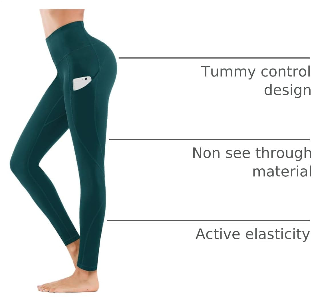 Women High Waist Yoga Pants with Pockets Stretch Soft Leggings